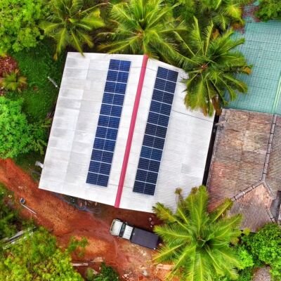 Top view of Grid Tied 10kW Solar System Sri Lanka
