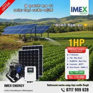 1HP Surface DC Solar Water Pump Package with 2 x 620W Panels
